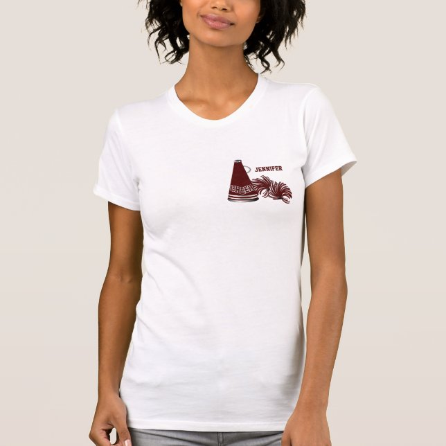 Maroon Megaphone Cheerleader T - Shirt (Vorderseite)