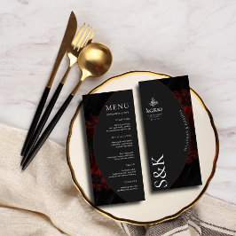 Maroon Minimal Elegante B&W Moderne Islamische Hoc Menükarte