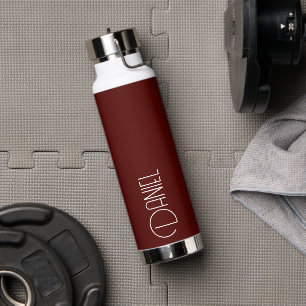 Maroon Modern Typografy Personalisiert Trinkflasche