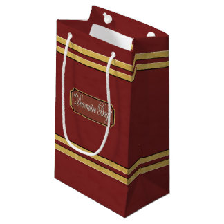 Maroon oder Red Gold Lines kleine Geschenktasche Geschenktüte