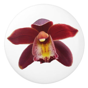 Maroon Orchids I Beautiful Red Floral Keramikknauf