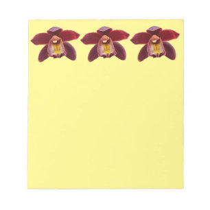 Maroon Orchids I Beautiful Red Floral Notizblock