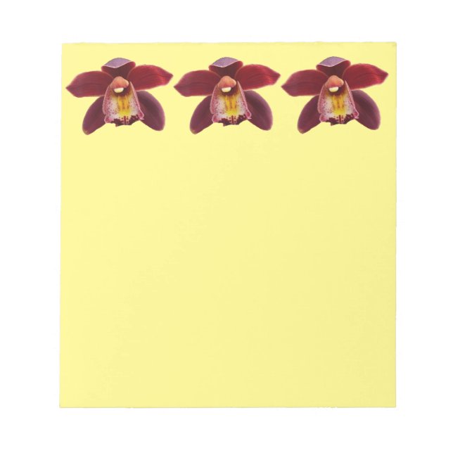 Maroon Orchids I Beautiful Red Floral Notizblock (Vorderseite)
