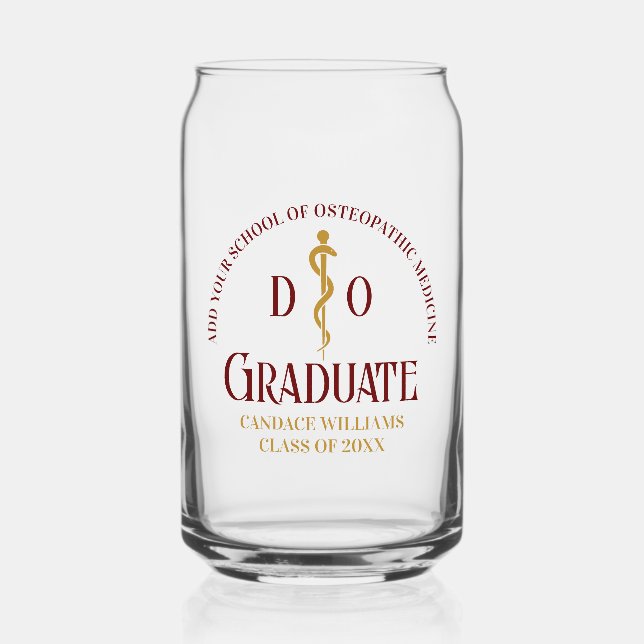 Maroon Osteopathic Medical School Abschluss Dosenglas (Vorderseite)