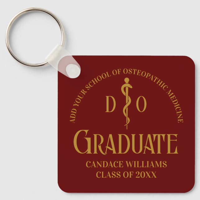 Maroon Osteopathic Medical School Abschluss Schlüsselanhänger (Vorderseite)