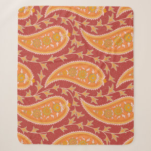 Maroon Paisley: Türkischer Cucumber-Ornament. Sherpadecke