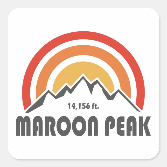 Maroon Peak Quadratischer Aufkleber (Vorderseite)