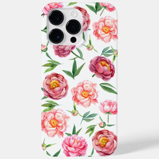 Maroon Peonies Case-Mate iPhone 14 Pro Max Hülle (Rückseite)