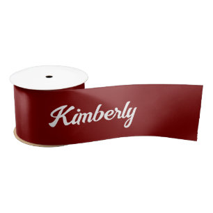 Maroon Personalisiert Script Name School Satinband