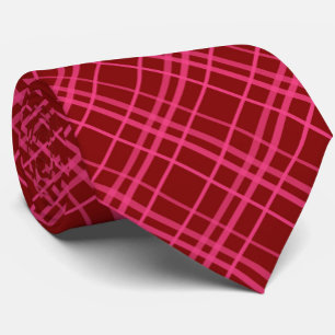 Maroon Pink Karo Gitter Karomuster Design  Krawatte