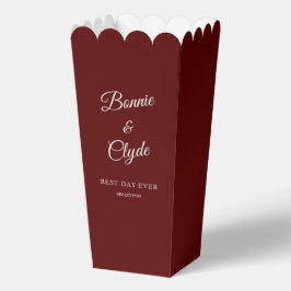 Maroon Popcorn Favor Box for Elegant Celebrations Geschenkschachtel