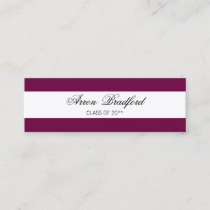 Maroon Red Abschluss Name Card Umschließung Telefonnummerkarte