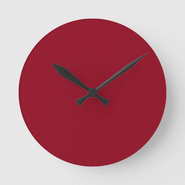 Maroon Red Clock Runde Wanduhr (Vorderseite)