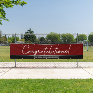 Maroon Red Congratulations Class of 2024 Grads Banner