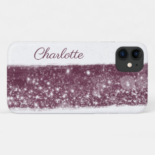 Maroon Red Glitzer Name Paint Streak Case-Mate iPhone Hülle