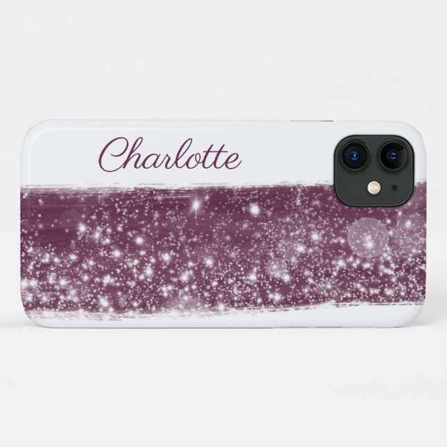 Maroon Red Glitzer Name Paint Streak Case-Mate iPhone Hülle (Rückseite (Horizontal))