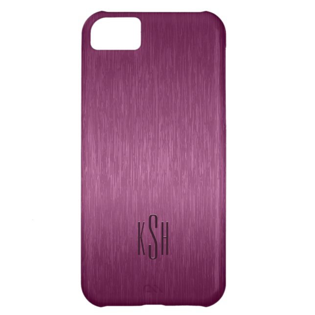 Maroon Red Metallic Bürstenes Aluminium Look Case-Mate iPhone Hülle (Rückseite)