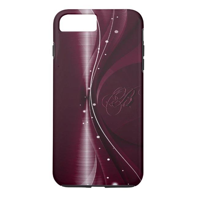 Maroon Red Metallic Retro Dynamic Wave Case-Mate iPhone Hülle (Rückseite)