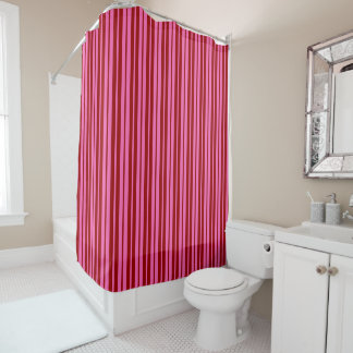 Maroon Red Pink Stripes Design  Duschvorhang