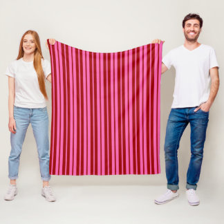 Maroon Red Pink Stripes Design  Fleecedecke