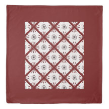 Maroon Red Retro Spiro Geometric Muster Duvet Cov
