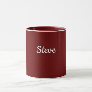 Maroon-Red-Vorlage, weißer Text, Tasse