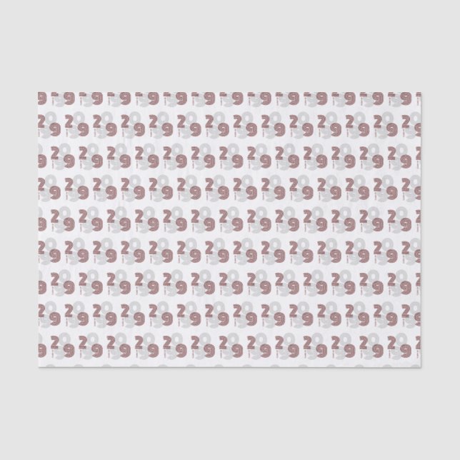 Maroon Retro Big Numbers Class Seidenpapier (Vorderseite)
