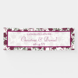 Maroon Rose Wedding Banner