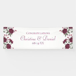 Maroon Rose Wedding Banner