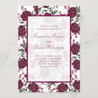 Maroon Rose Wedding Einladung