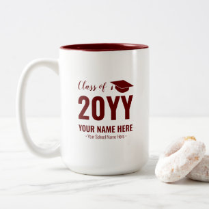 Maroon Rot   Modernes Abschlussgeschenk Individuel Zweifarbige Tasse