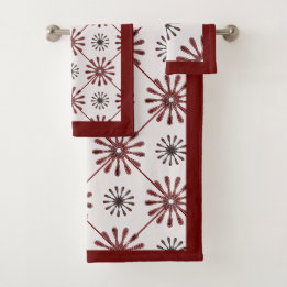 Maroon Rouge Rétro Spiro Motif géométrique