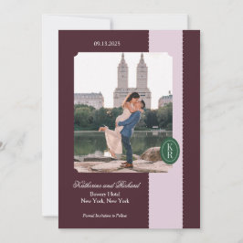 Maroon Scalloped Edge Save the Date Einladung