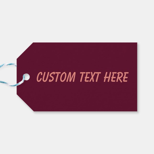 Maroon schlicht minimalistisch geschenkanhänger (Rückseite Horizontal)