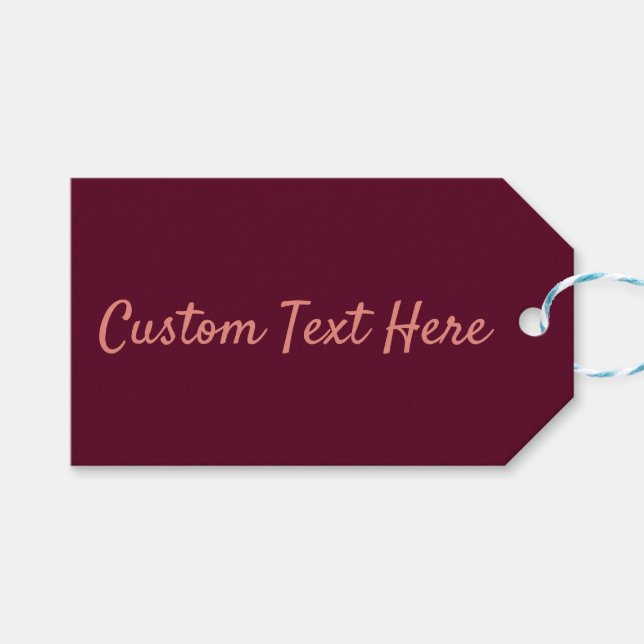 Maroon schlicht minimalistisch geschenkanhänger (Vorderseite (Horizontal))