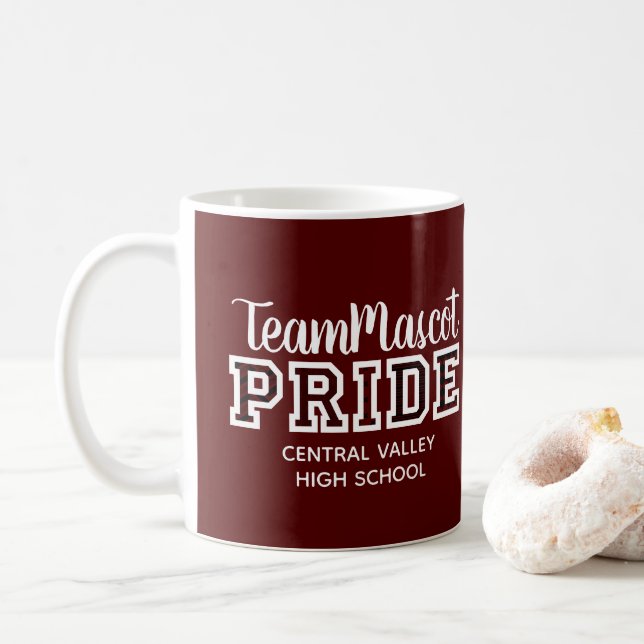Maroon School Pride Mascot Name Kaffeebezeichnung  Kaffeetasse (Mit Donut)