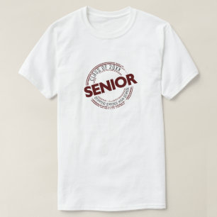Maroon Senior Class of Distressed Abzeichen T-Shirt