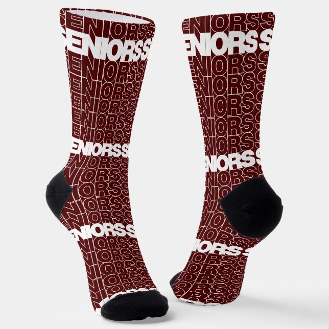 Maroon Seniors Seniors Seniors Socks Socken (Gewinkelt)
