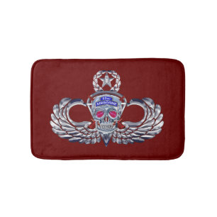 Maroon "Silver Skull" der 82. Im Flugzeug Division Badematte