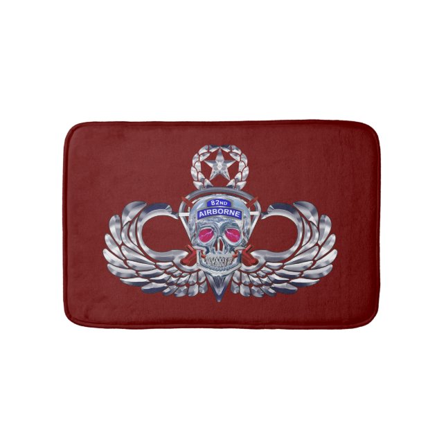 Maroon "Silver Skull" der 82. Im Flugzeug Division Badematte (Vorderseite)