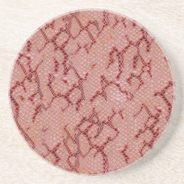 Maroon Snake Skin.jpg Sandstein Untersetzer (Vorne)