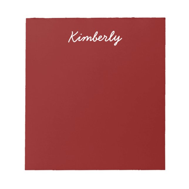 Maroon Solid Color Notizblock (Vorderseite)