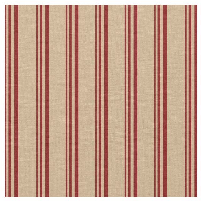 Maroon & Tan Lined Pattern Stoff (Nahaufnahme)