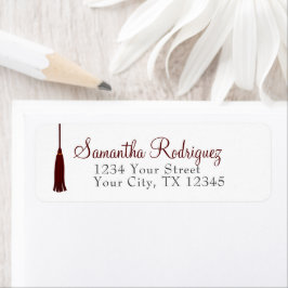 Maroon Tassel Étiquette de graduation