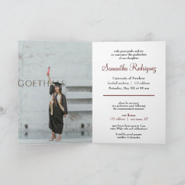 Maroon Tassel Graduation Announcement Einladung