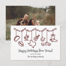 Maroon Texas Holiday Hanging Icons
