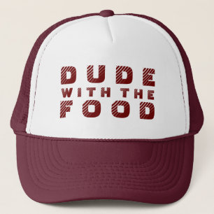 Maroon Text Design Typ mit dem Essen Truckerkappe