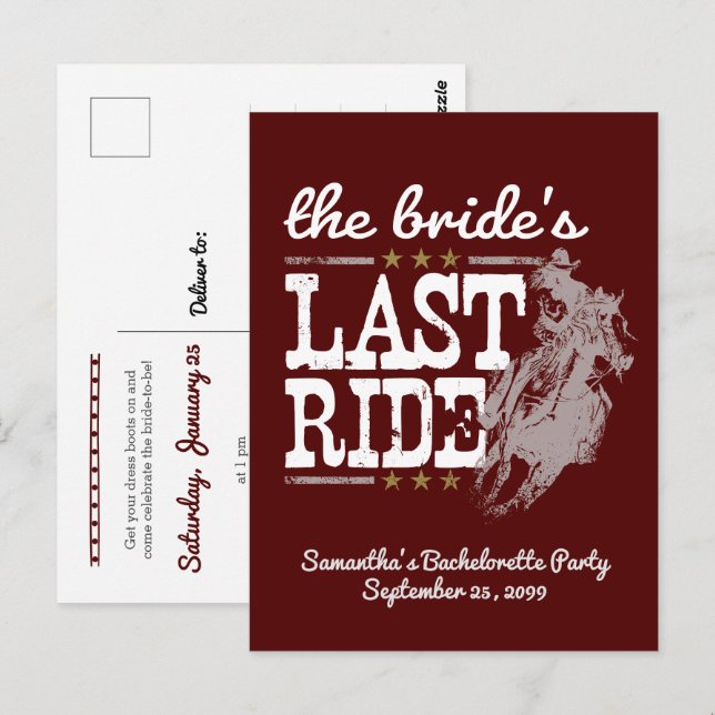Maroon The Bride's Last Ride Postkarte (Vorne/Hinten)