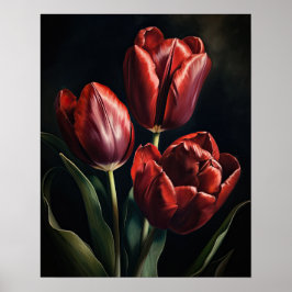 Maroon Tulip Fleurs Art Imprimer Poster
