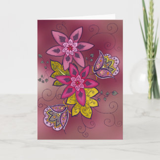 Maroon Tulip Greeting Card (blank) Karte